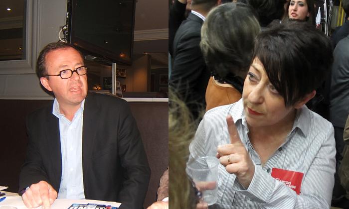 Sacha Briand (à gauche) défie Catherine Lemorton (à droite), ce dimanche dans la 1ere circonscription de Haute-Garonne. Photo / CTI et CCL